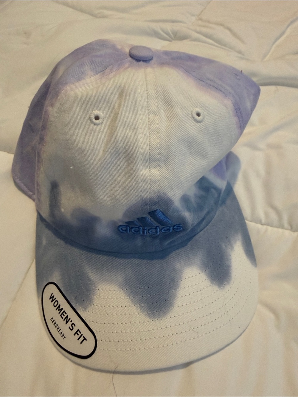 adidas Women's Tie-Dye Cap in Lavender and Light Blue